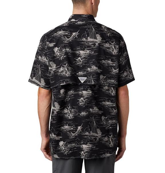 Columbia PFG Super Bonehead Shirts Black For Men's NZ89461 New Zealand